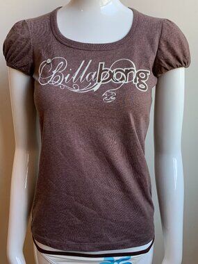 Billabong BLUE CRUSH era Vintage Y2K RARE Brown logo fitted t-shirt tshirt top